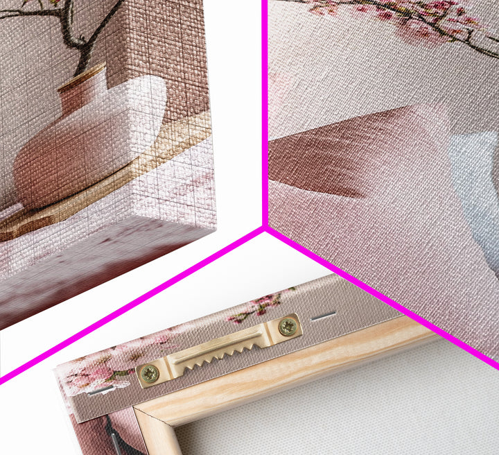 Cherry Blossom Bedroom Canvas Print Light Pink Wall Art Feminine Cozy Decor Floral Home Bedroom Accent Japanese Inspired Artwork