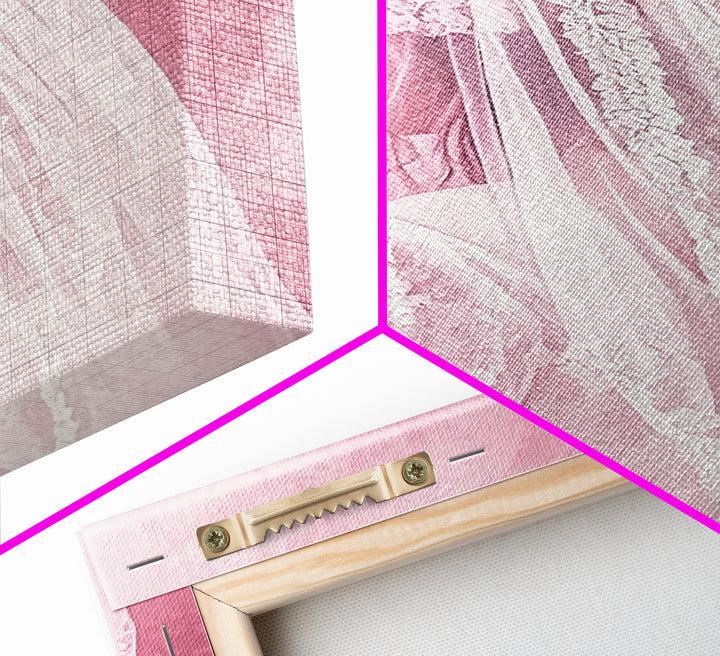 Bride Silhouette Canvas Print Angel Art Prints Pink Wall Art Bedroom Decor Romantic Artwork Wedding Gift Light Pink Art