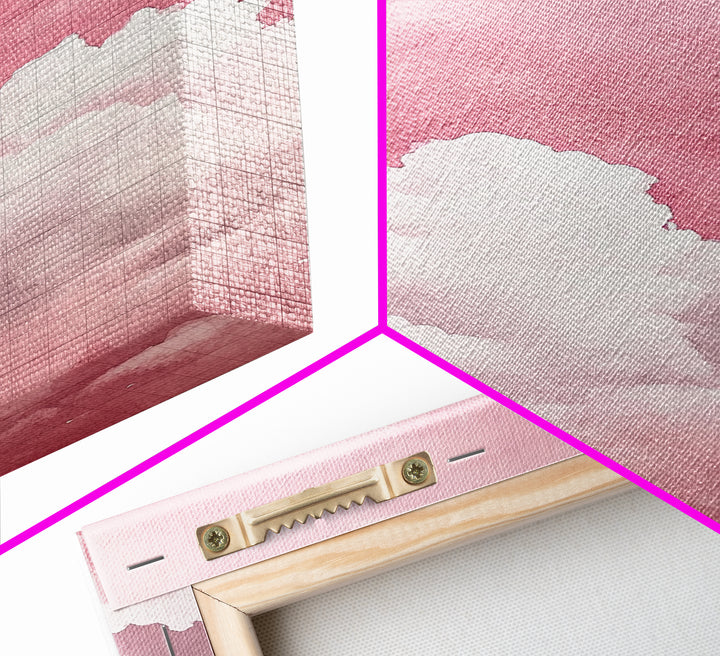 Dreamy Pink Clouds Canvas Print Light and Airy Minimalist Art Above Bed Wall Art Guest Room Decor Rustic Aesthetic Fall Accent Gift