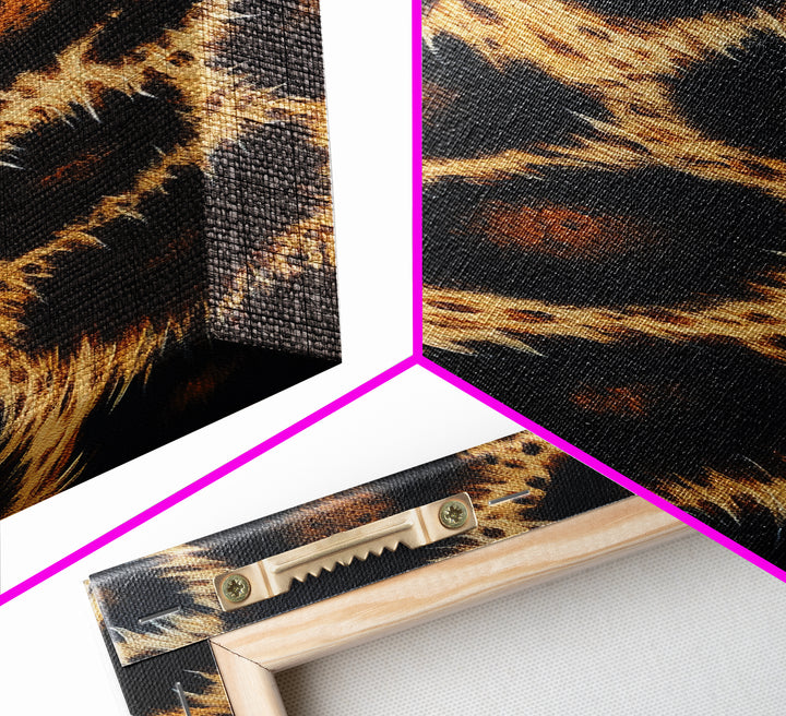 Abstract Leopard Canvas Print, Rustic Animal Print Wall Art, Bedroom Art, Farmhouse Decor, Skinny Tall Art, Gift Idea for Him