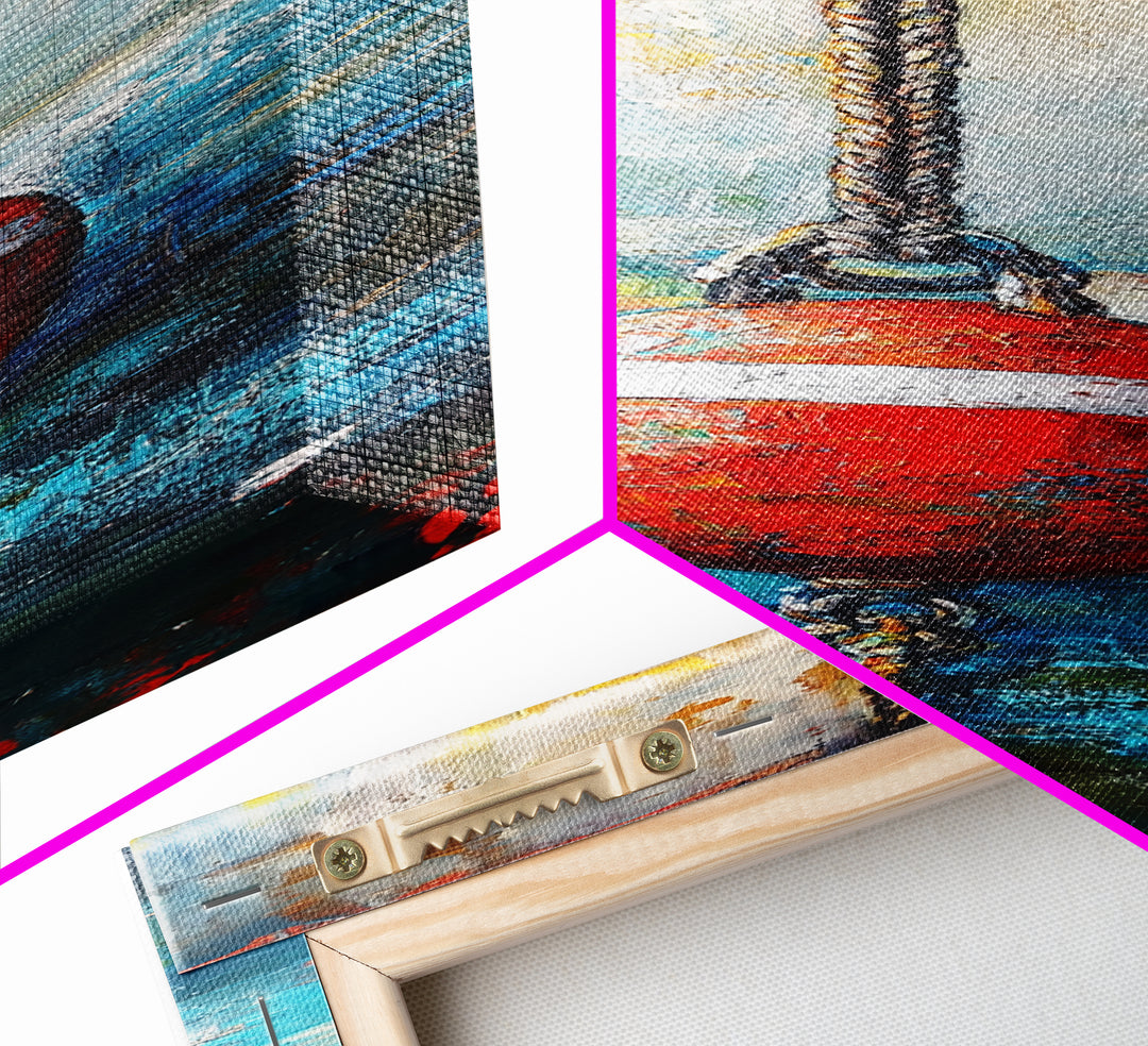 Nautical decor, rustic wall art, coastal wall art, ocean painting, maritime art, framed canvas print, tall skinny art, moody blue art