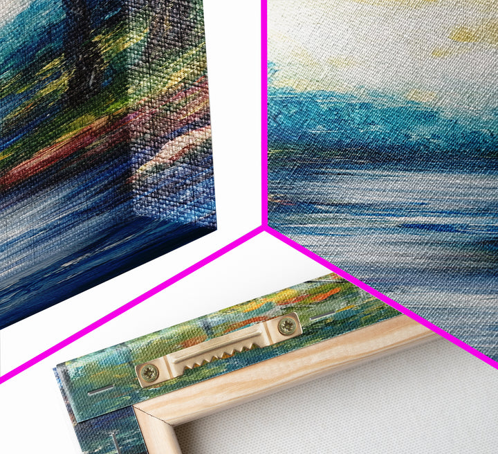 Autumn Forest Path, forest at dusk painting, birch tree painting, moody art, landscape painting, vertical wall art, Canvas Print