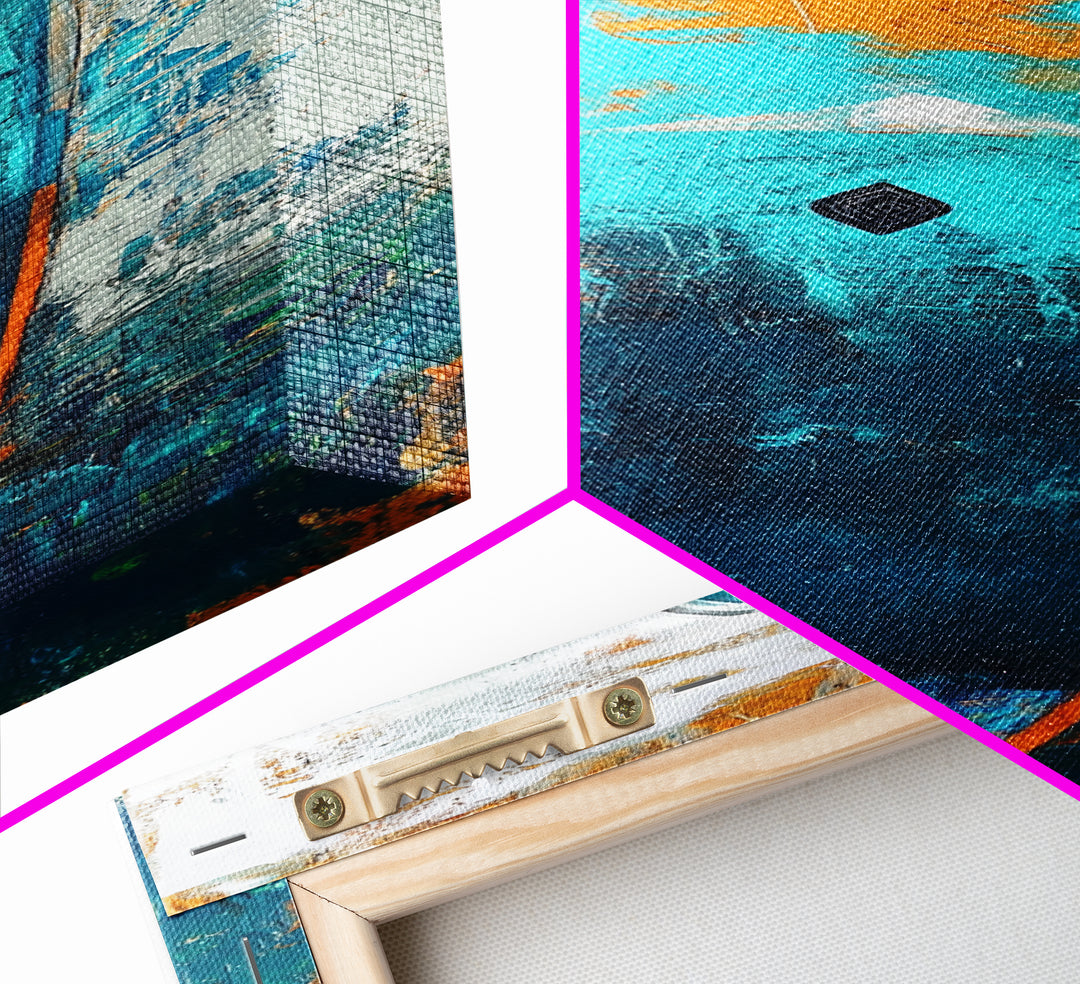 Ocean Paddle, nautical painting, coastal decor, framed canvas print, seascape painting, above bed wall art, rustic art, surf wall art