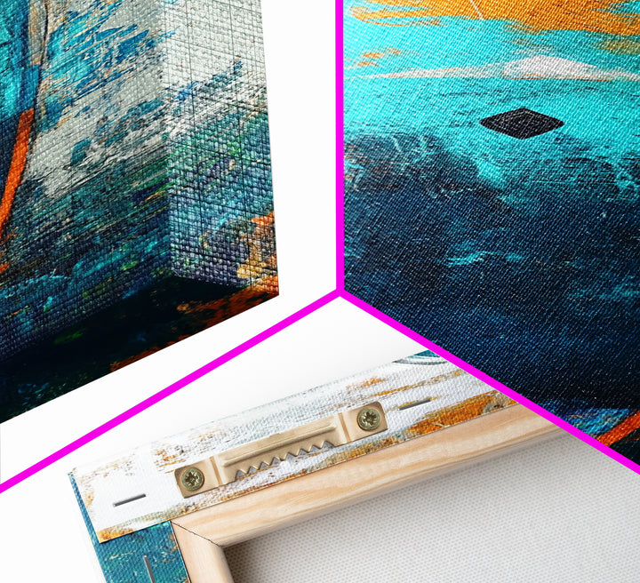 Ocean Paddle, nautical painting, coastal decor, framed canvas print, seascape painting, above bed wall art, rustic art, surf wall art
