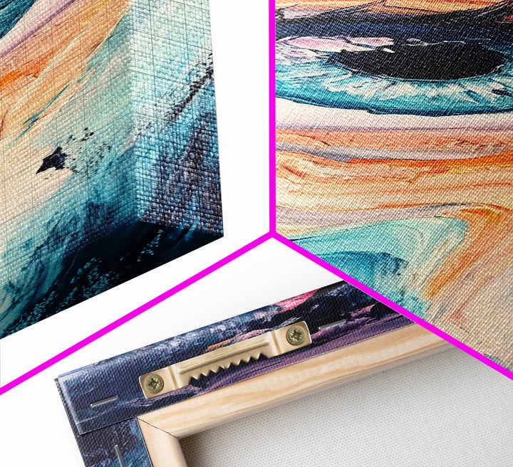 Abstract Surfboard, surf wall art, coastal painting, framed canvas print, beach house decor, minimalist art, extra wide art