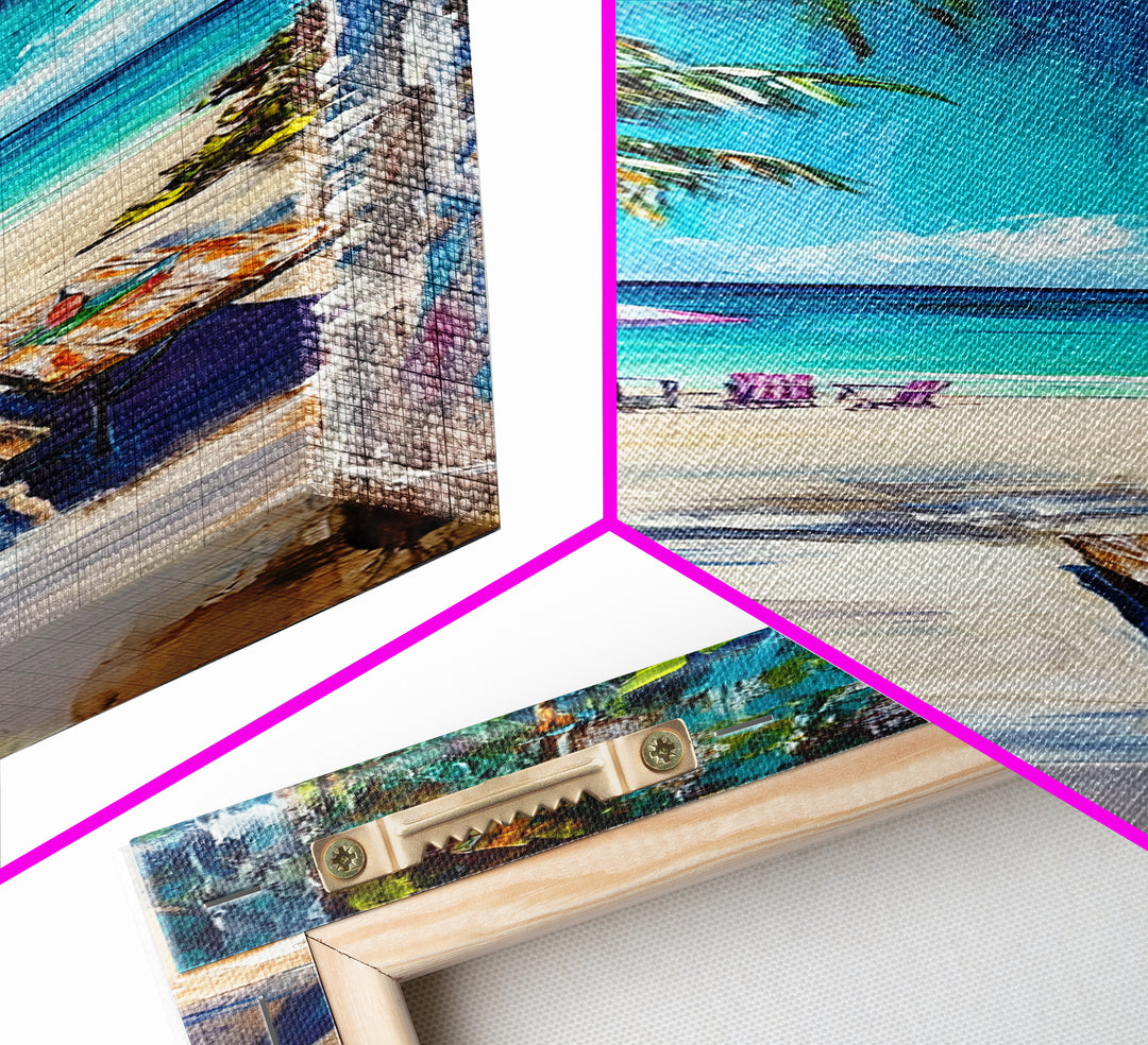 Beach Pathway, coastal wall art, tropical painting, ocean painting, palm tree painting, coastal decor, nautical painting, Canvas Print