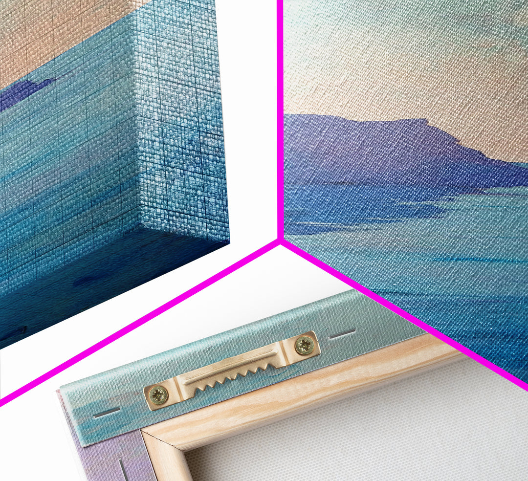 Cliffside View, Misty Horizon, Ocean Painting, Canvas Print, coastal decor, wabi sabi art, seascape painting, minimalist art