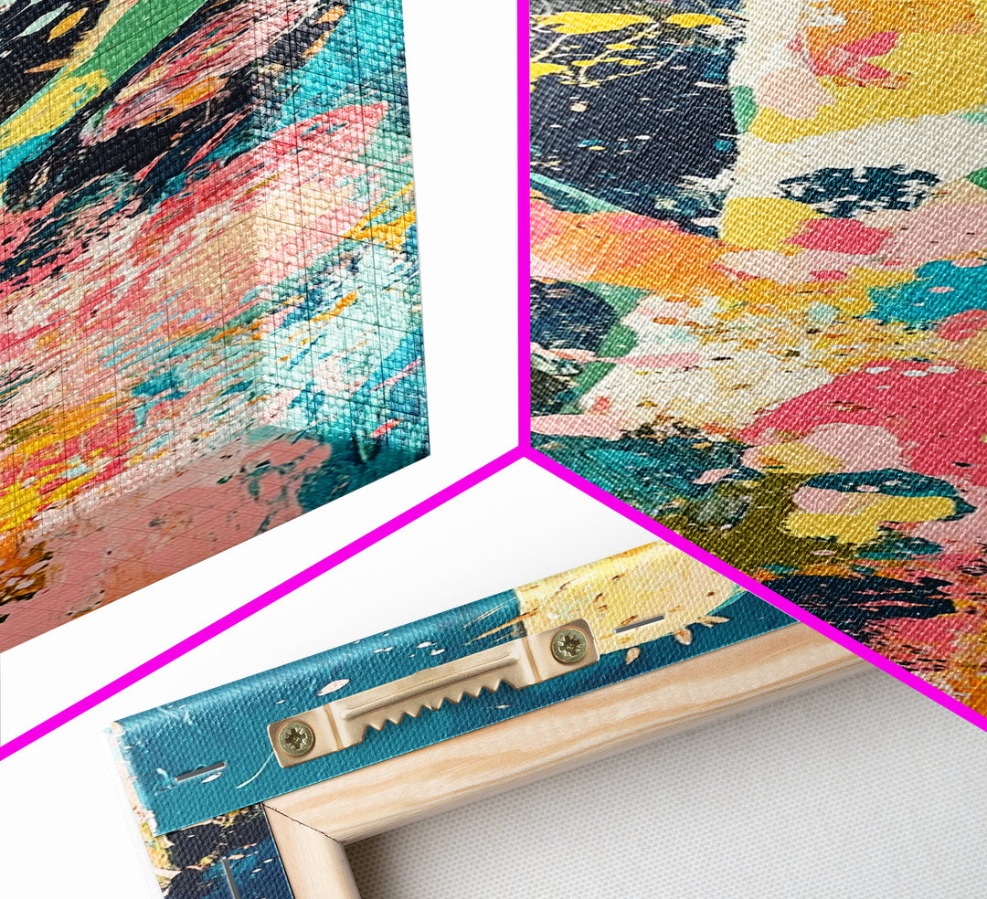 Colorful cactus, southwest wall art, agave painting, botanical prints, framed canvas print, tall narrow art, vertical wall art