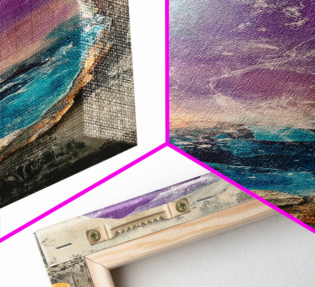 Amethyst Geode, gemstone painting, sacred geometry wall art, boho art, teal wall art, wabi sabi art, Canvas Print, zen wall art