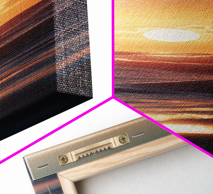 Ocean Sunset, Coastal Painting, Seascape Art, Canvas Print, Nautical Decor, Vertical Wall Art, Beach House Art