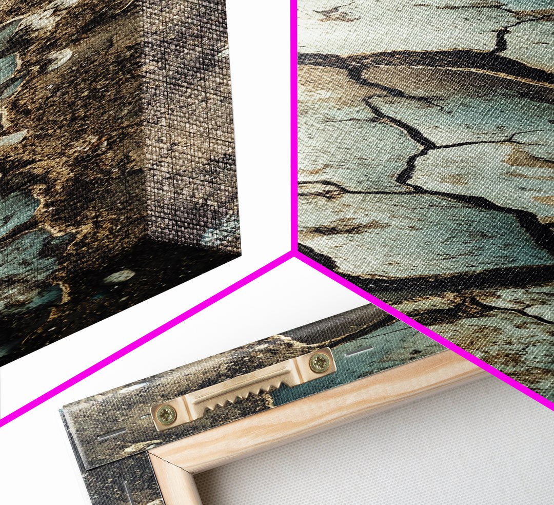 Cracked Earth, Textured Art, Wabi Sabi Art, Canvas Print, Geometric Wall Art, Abstract Landscape, Earth Tones