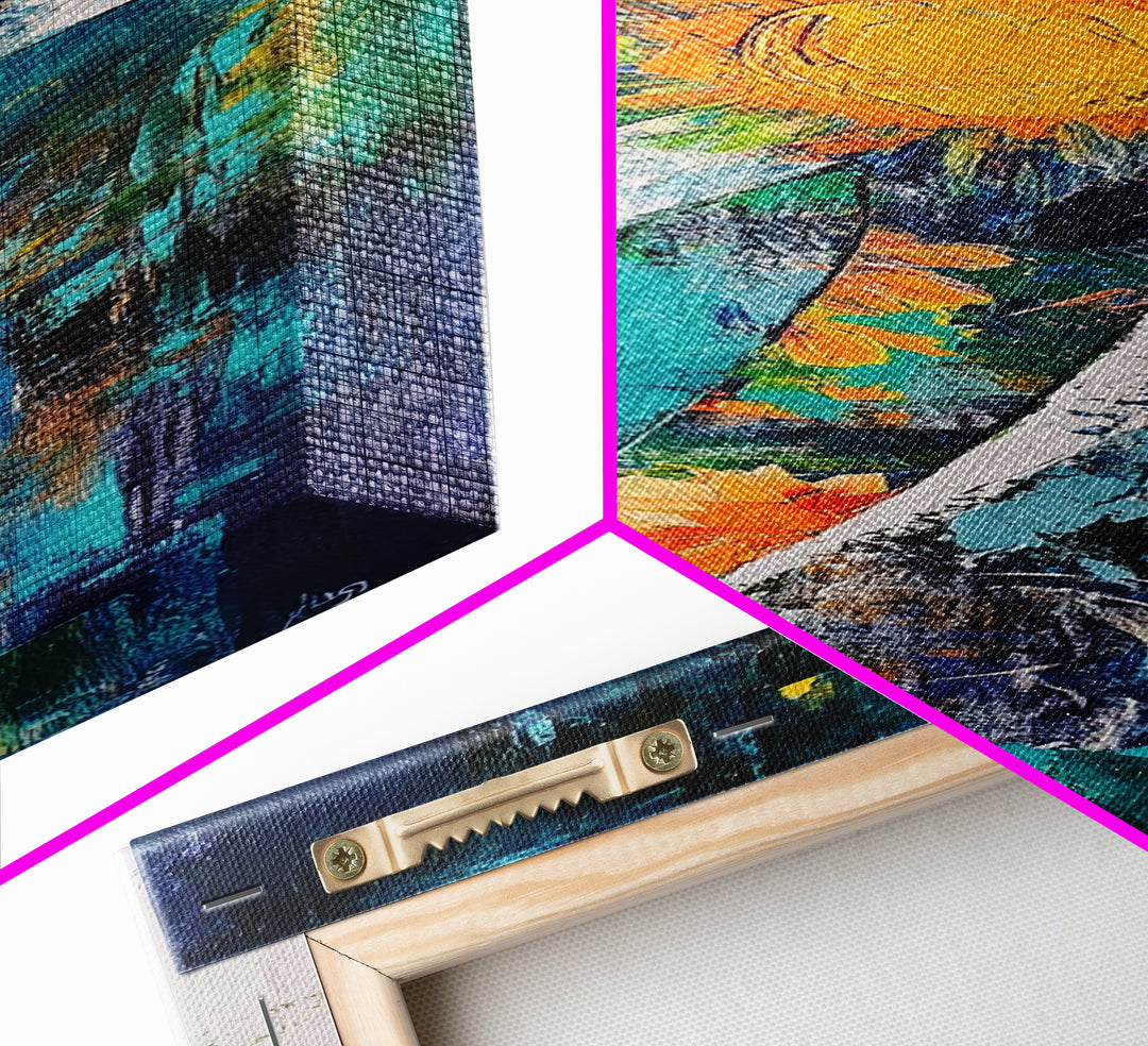 Abstract Star, Agave Painting, Mosaic Wall Art, Sacred Geometry Wall Art, Modern Botanical Prints, Canvas Print, Tall Narrow Art