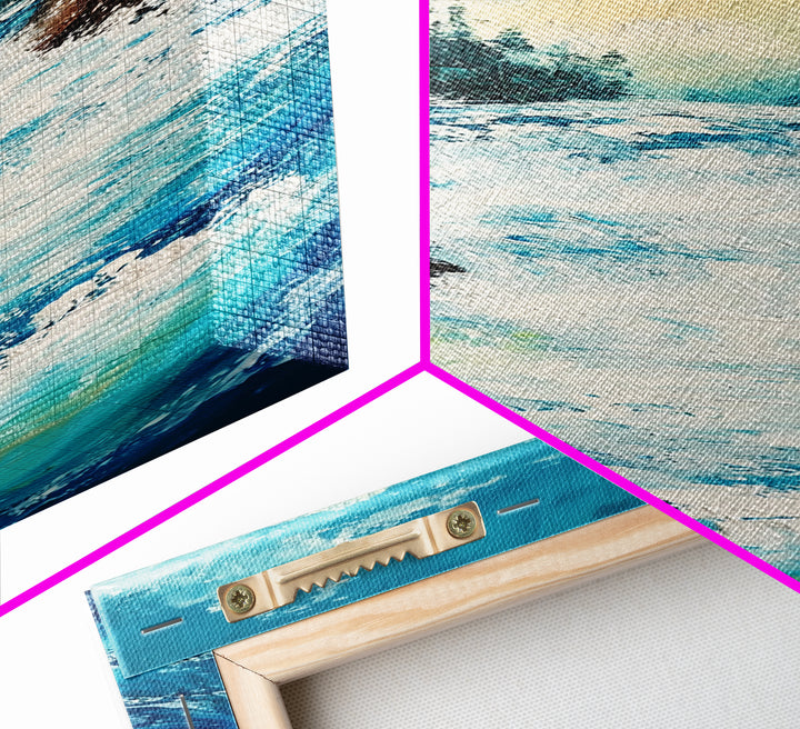 River Rapids, Mountain Painting, Smoky Mountain Art, Above Bed Wall Art, Vertical Wall Art, Blue and Green Wall Art