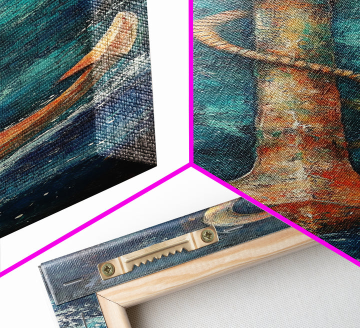 Anchor, Nautical Decor, Framed Canvas Print, nautical wall art, coastal decor, maritime art, rustic wall art, beach house decor, gift idea