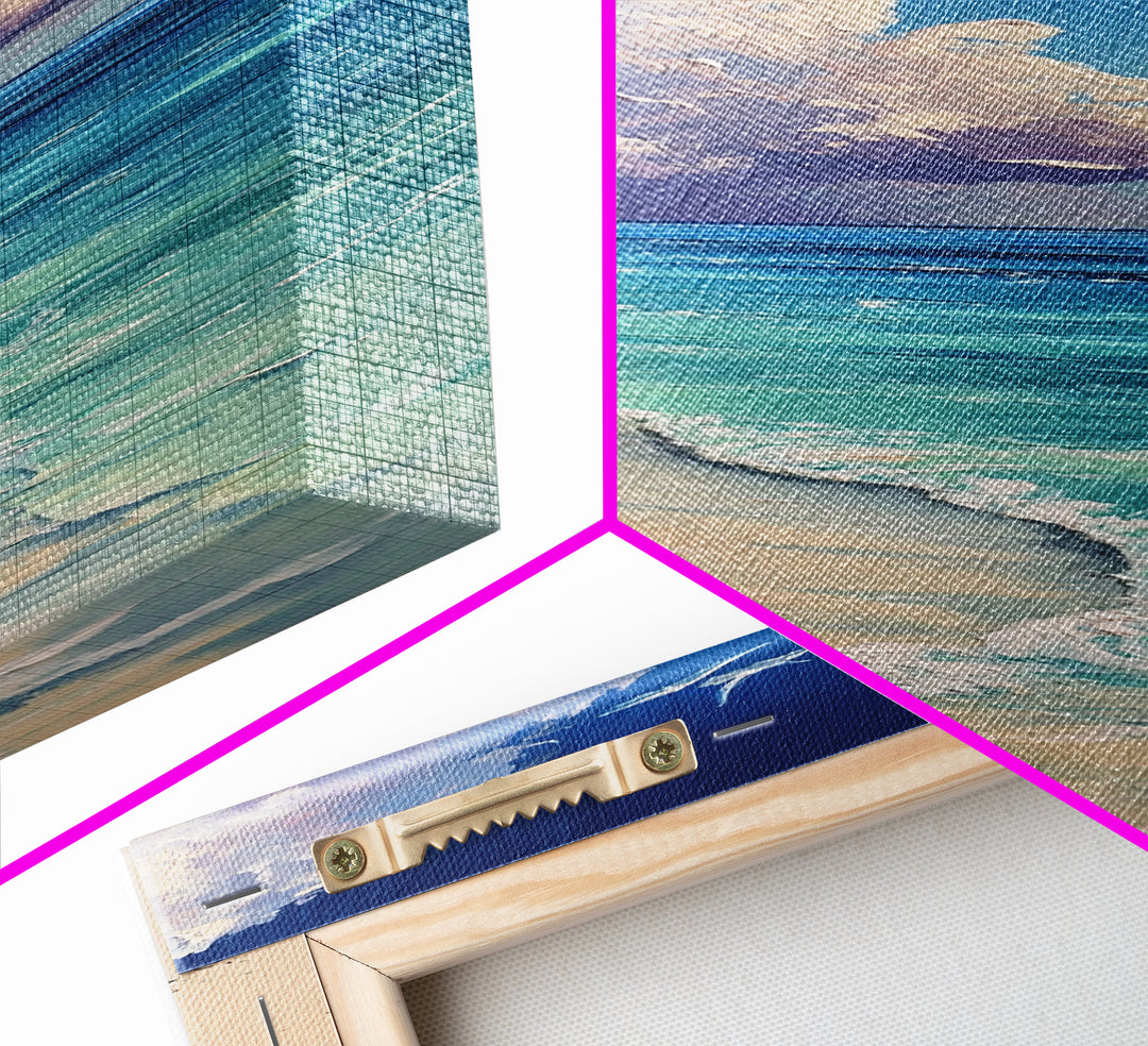 Beach Painting, Coastal Landscape Art, Ocean Waves, Nautical Wall Art, Seascape Painting, Canvas Print, Coastal Decor, Gift Idea