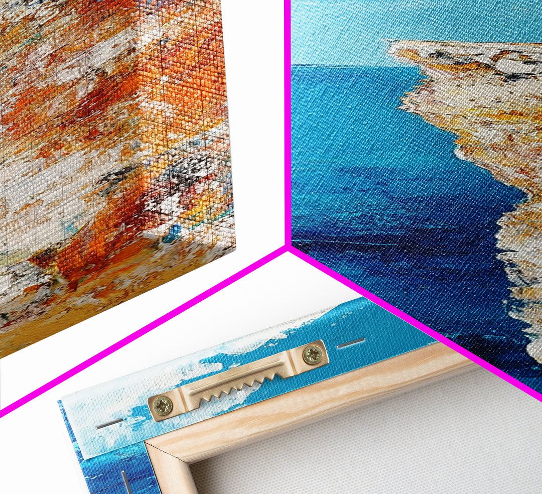 Cliff Edge Painting, Rustic Wall Art, Nautical Wall Art, Coastal Landscape Art, Canvas Print, Above Sofa Art, Living Room Art, Gift Idea