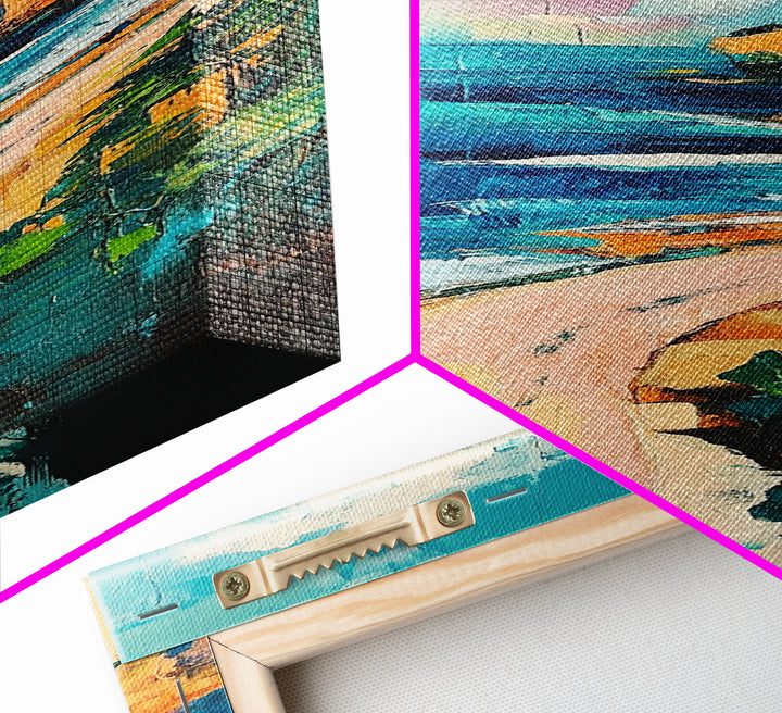 Coastal Cliffs, painting morro bay, surf wall art, seascape painting, coastal wall art, nautical decor, living room art, canvas print