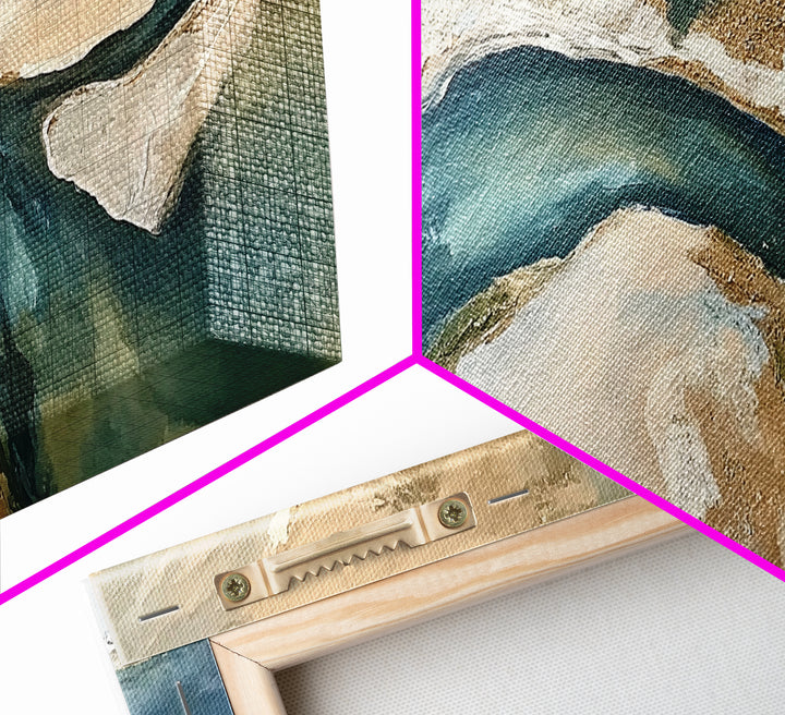 Abstract River, Neutral Landscape, Panoramic Art, Canvas Print, Wabi Sabi Art, Rustic Wall Art, Above Bed Wall Art, Minimalist Art