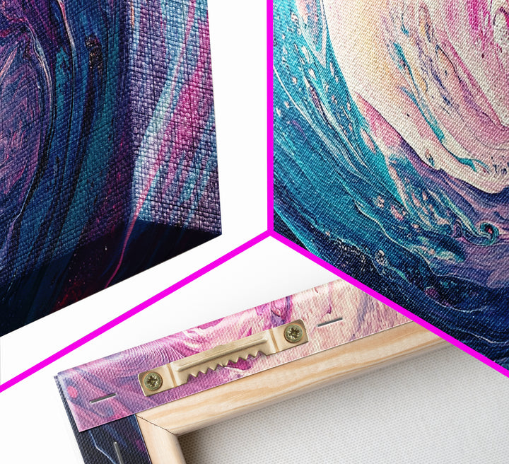 Abstract Wave, Ocean Swirl, Panoramic Art, Canvas Print, Coastal Decor, Teal Wall Art, Nautical Wall Art, Whimsical Art, Surf Wall Art