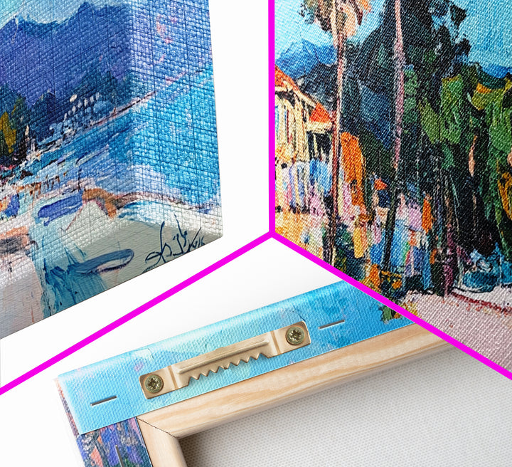 Beach House, Coastal Landscape Art, Framed Canvas Print, Hawaii Art, Coastal Wall Art, Surf Wall Art, Nautical Decor