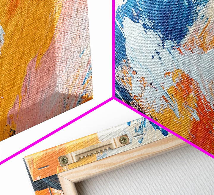 Abstract Splash, Pink Orange Wall Art, Canvas Print, Blue And Green Wall Art, Teal Wall Art, Light Pink Wall Art, Whimsical Art