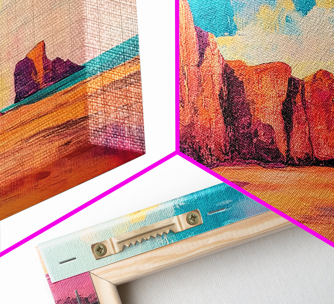 Desert Cliffs, Coastal Decor, Sunset Painting, Landscape Art, Panoramic Painting, Coastal Landscape Art, Canvas Print, Rustic Decor