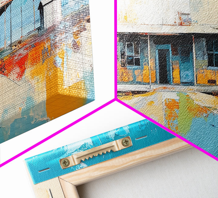 Desert House Art, southwest wall art, rustic decor, boho art, farmhouse art, coastal painting, framed canvas print