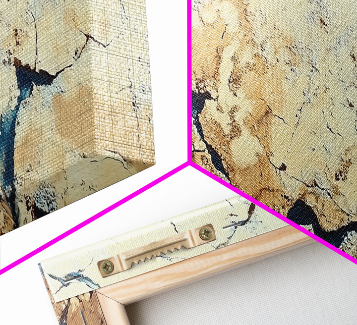 Cracked Earth, Abstract Painting, Earth Tones, Wabi Sabi Art, Minimalist Decor, Extra Wide Art, Framed Canvas Print, Rustic Art