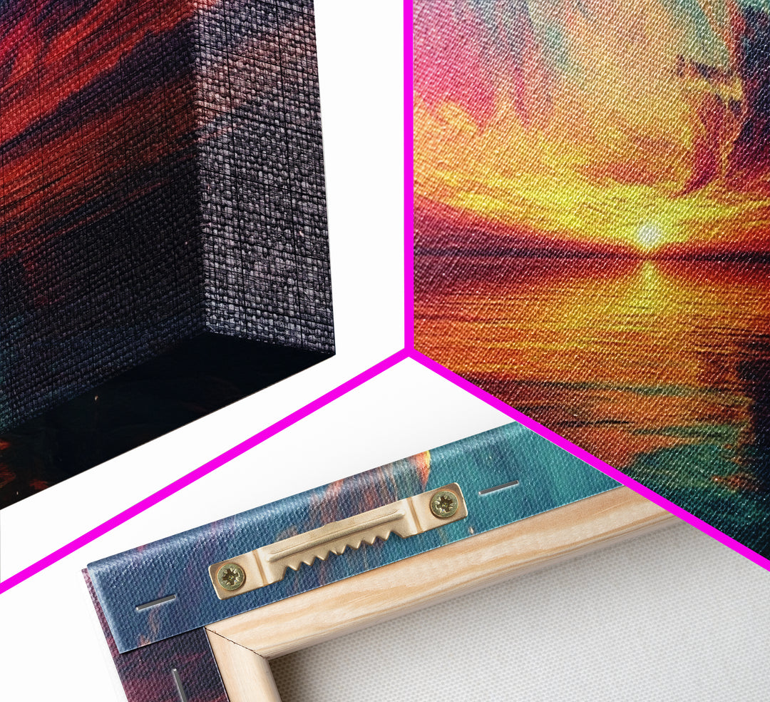 Cosmic Sunset, Dark Romance, Lofi Art, Moody Wall Art, Extra Wide Art, Above Couch Art, Framed Canvas Print, Bedroom Decor