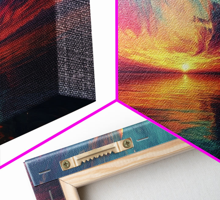 Cosmic Sunset, Dark Romance, Lofi Art, Moody Wall Art, Extra Wide Art, Above Couch Art, Framed Canvas Print, Bedroom Decor