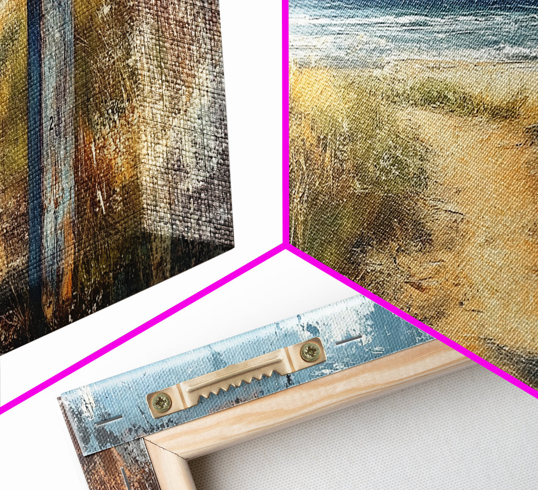 Coastal Pathway, coastal landscape art, nautical decor, seascape painting, coastal painting, beach house decor, Canvas Print