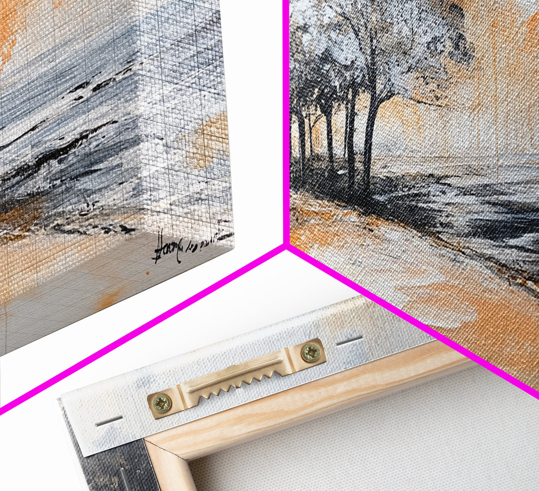 Coastal Landscape, Framed Canvas Print, beach painting, ocean wall art, panoramic painting, extra wide art, above sofa art