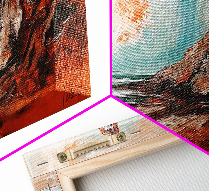 Desert Mountain, Canvas Print, rustic art, landscape painting, extra wide painting, panoramic wall art, above sofa art