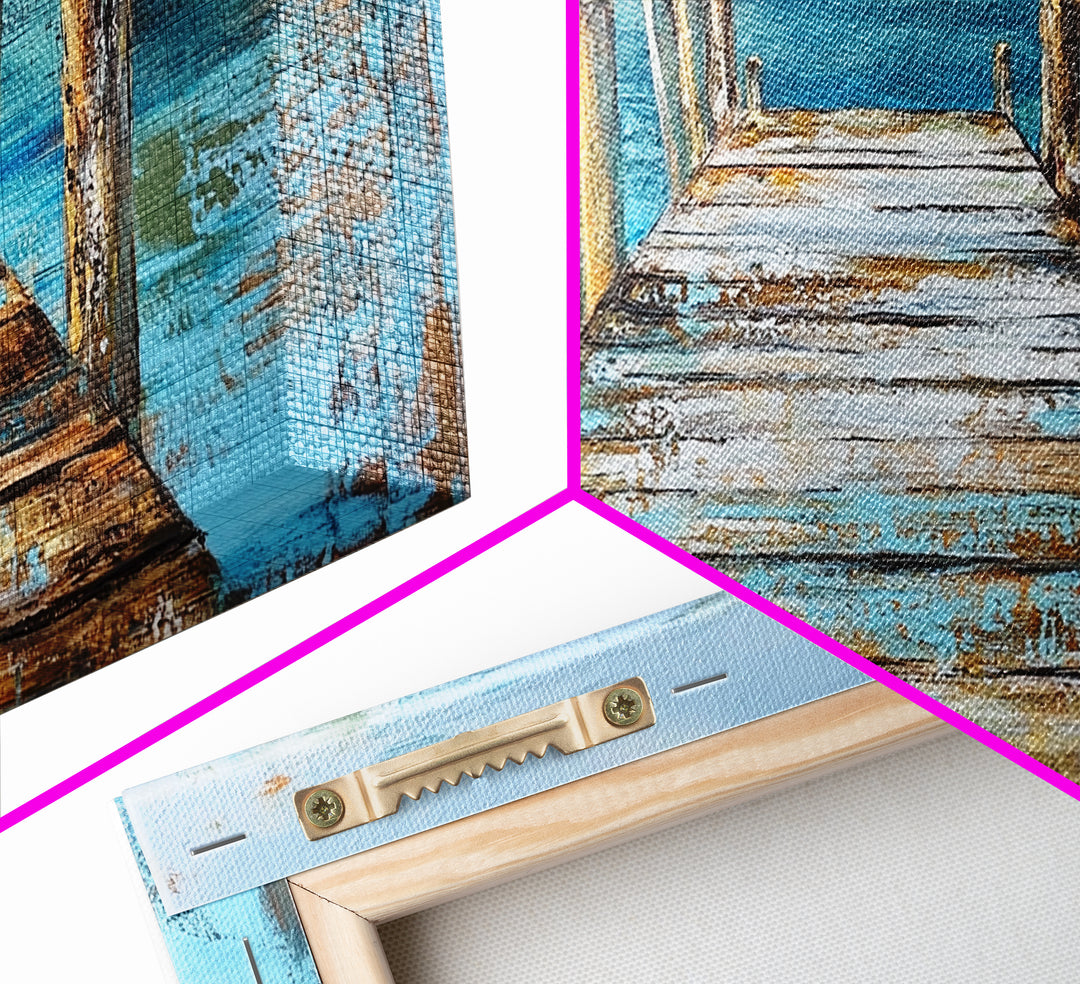 Dock Over Water, Coastal Landscape, Nautical Wall Art, Canvas Print, Lake Tahoe Art, Rustic Wall Art, Coastal Decor, Panoramic Art