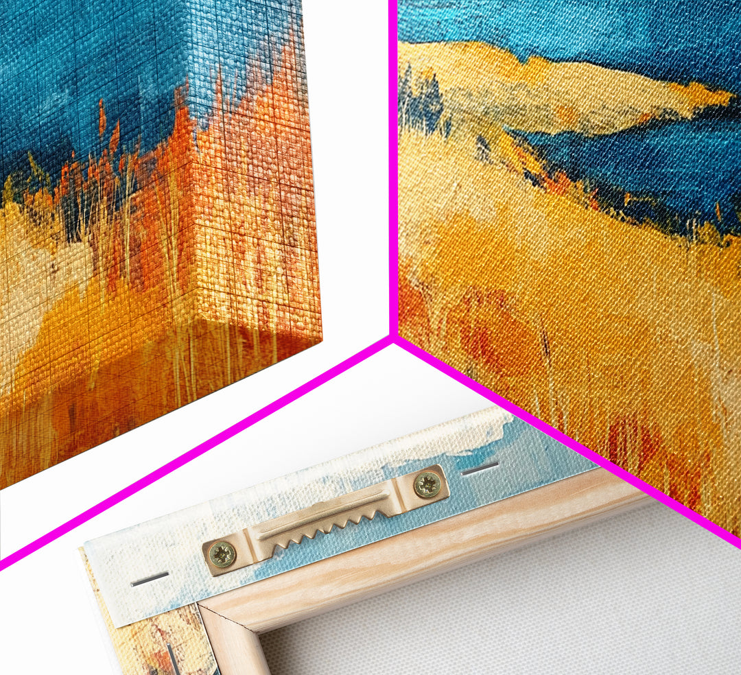 Coastal Landscape, Ocean Painting, Nautical Decor, Rustic Art, Farmhouse Art, Living Room Art, Framed Canvas Print, Extra Wide Art, Bedroom Art