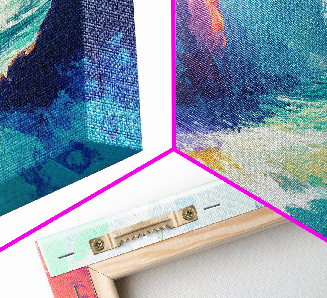 Abstract Seascape, Moody Ocean Painting, Dark Romance Painting, Nautical Wall Art, Coastal Decor, Framed Canvas Print, Large Art