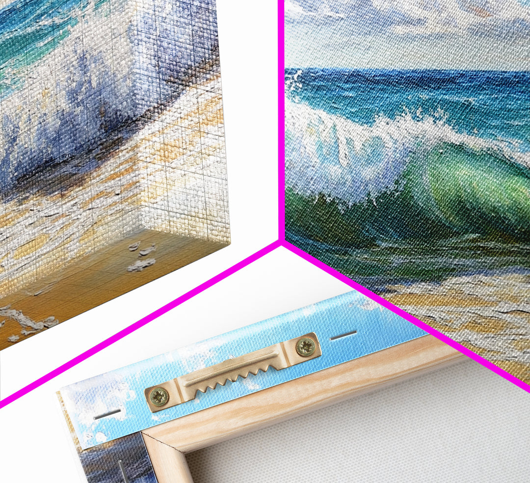 Beach Wave Painting, Coastal Landscape Art, Ocean Wall Art, Surf Wall Art, Nautical Decor, Seascape Art, Horizontal Wall Art, Canvas Print