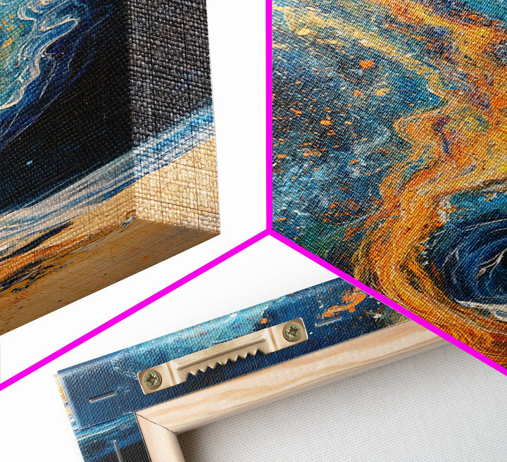 Fire and water, moody art, sacred geometry wall art, phoenix metal art, framed canvas print, abstract cosmic painting, mystical decor