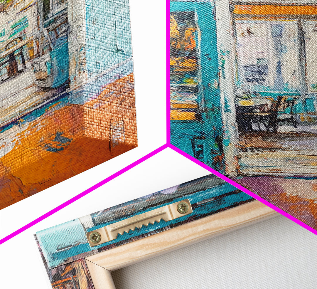 Rustic Bar Painting, Food Review Kitchen Art, Coastal Landscape Art, Canvas Print, Whimsical Art, Nautical Decor, Living Room Art