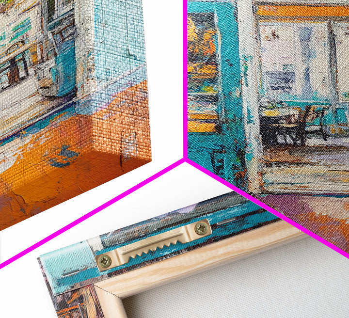 Rustic Bar Painting, Food Review Kitchen Art, Coastal Landscape Art, Canvas Print, Whimsical Art, Nautical Decor, Living Room Art