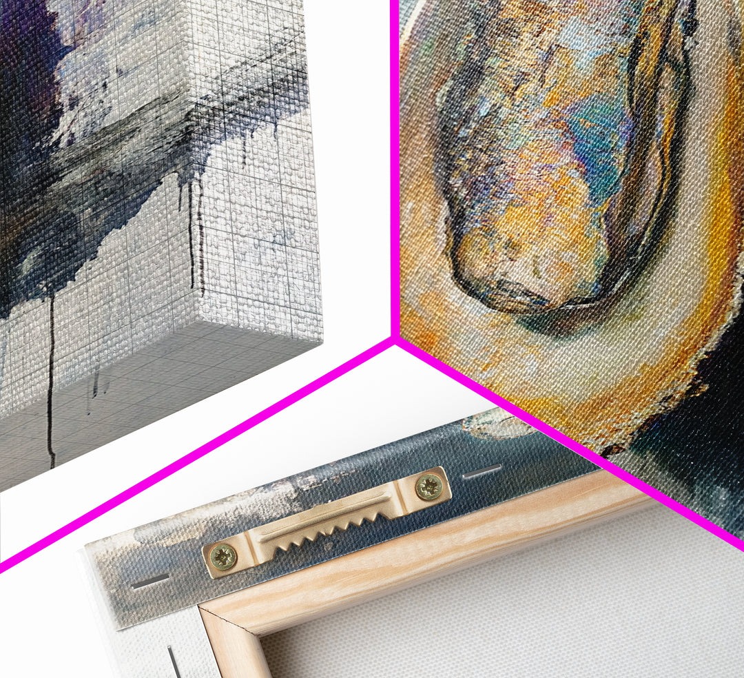 Abstract Oyster, oyster painting, oyster shell painting, coastal wall art, wabi sabi art, neutral wall art, canvas print, home decor