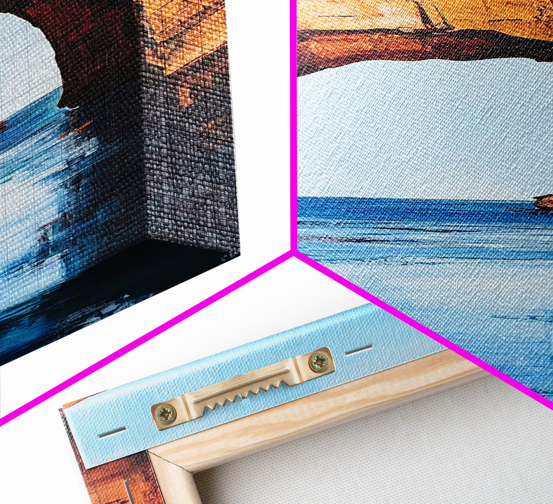 Ocean Arch, coastal painting, seascape painting, nautical decor, beach house art, extra wide art, framed canvas print, wall decor