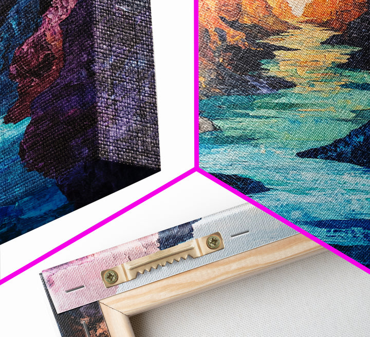 Canyon River, Southwest Wall Art, Canvas Print, Landscape Painting, Rustic Decor, Adventure Art, Moody Art, Tall Narrow Art