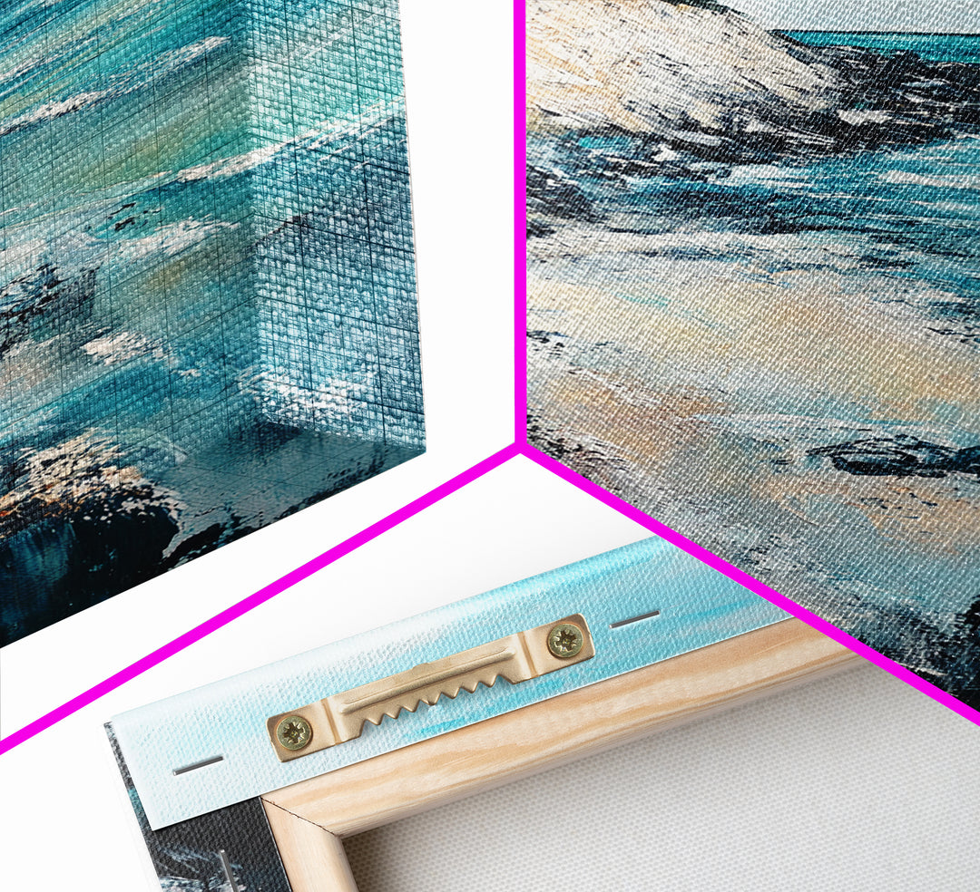 Cliffside View, Ocean Painting, Canvas Print, Coastal Wall Art, Nautical Decor, Seascape Art, Rustic Art, Gift Idea, Above Bed Art