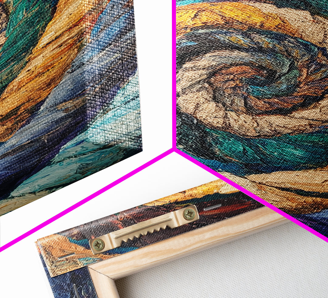 Nautical Spiral, Abstract Ocean Art, Canvas Print, Coastal Wall Art, Moody Art, Geometric Painting, Living Room Art, Gift Idea