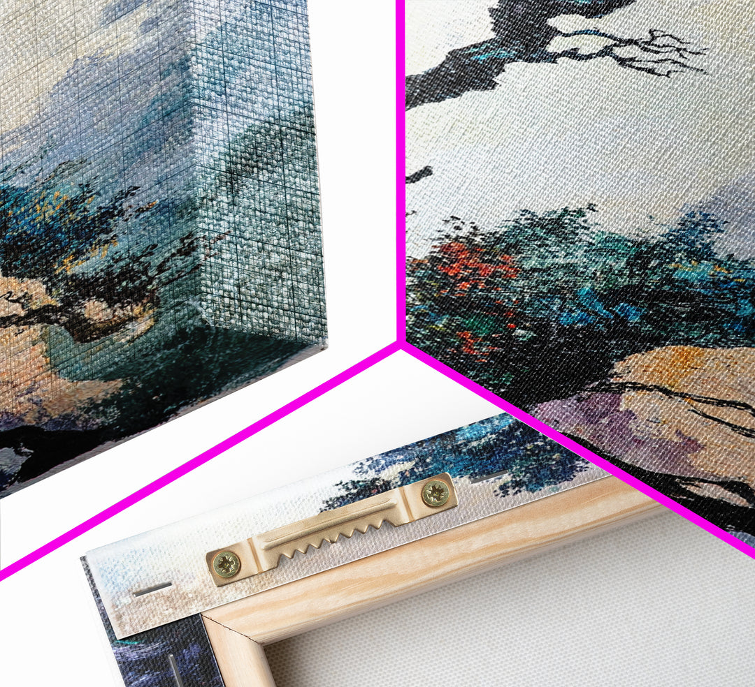 Bonsai Tree Canvas Print Japanese Zen Wall Art Serene Landscape Painting Minimalist Nature Decor Tranquil Home Aesthetic Meditative Artwork