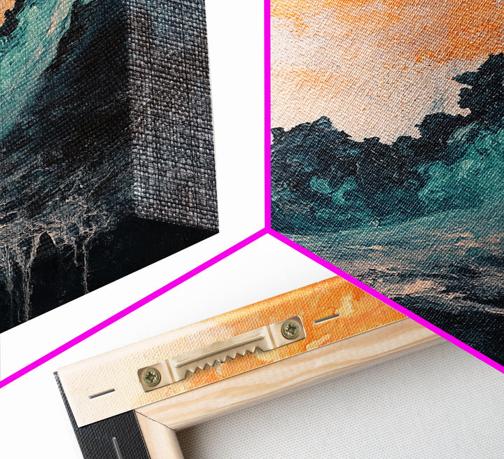 Abstract Wave Energy Canvas Print Moody Ocean Painting Stormy Water Art Modern Wall Decor Living Room Accent Gift Under 75