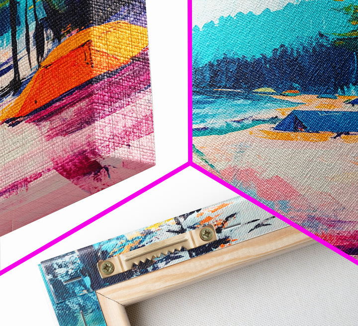 Coastal Camping, Joshua Tree Art, Coastal Cowgirl Wall Art, Outdoor Painting, Nautical Decor, Above Sofa Art, Canvas Print