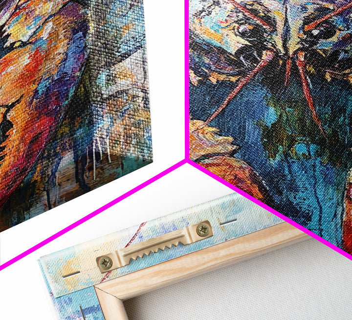 crayfish painting, rustic wall art, framed canvas print, nautical decor, seafood kitchen art, Maine oil painting, farmhouse art