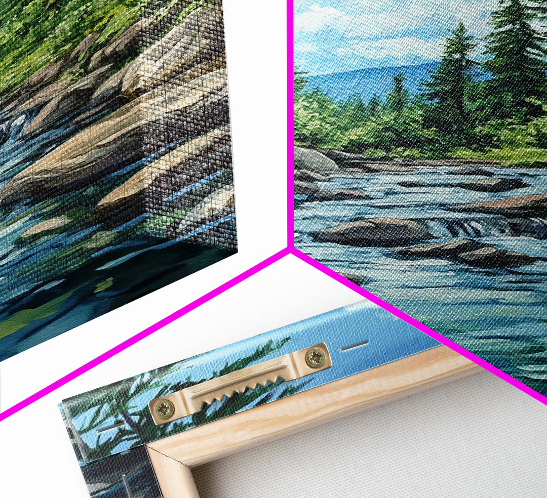 pine tree art, landscape painting, framed canvas print, mountain painting, rustic wall art, above couch art, farmhouse art